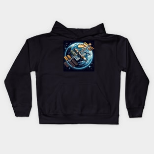 Mir Space Station - Orbiting Earth Kids Hoodie